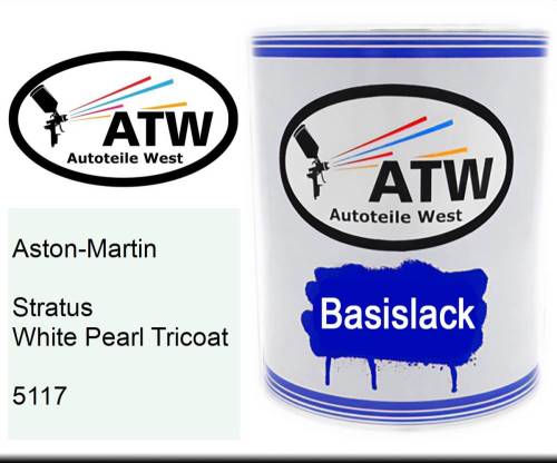 Aston-Martin, Stratus White Pearl Tricoat, 5117: 1L Lackdose, von ATW Autoteile West.